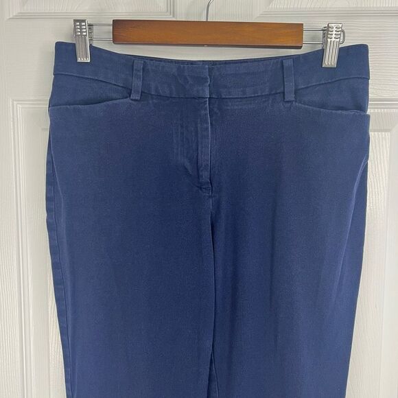 41 Hawthorn Navy Mid-Rise Flat Front Stretch Straight Leg Chino Trousers Size 4 - Picture 5 of 13
